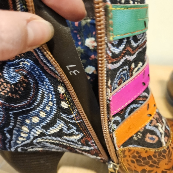 Unique Mixed Media Leather Boots - Picture 11 of 11